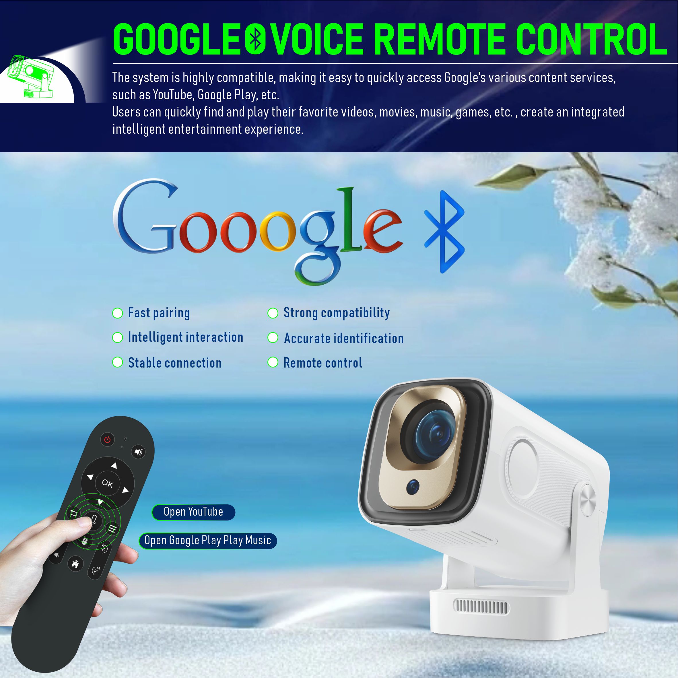 Mini Projector - Auto Focus Native 1080P 4K Support