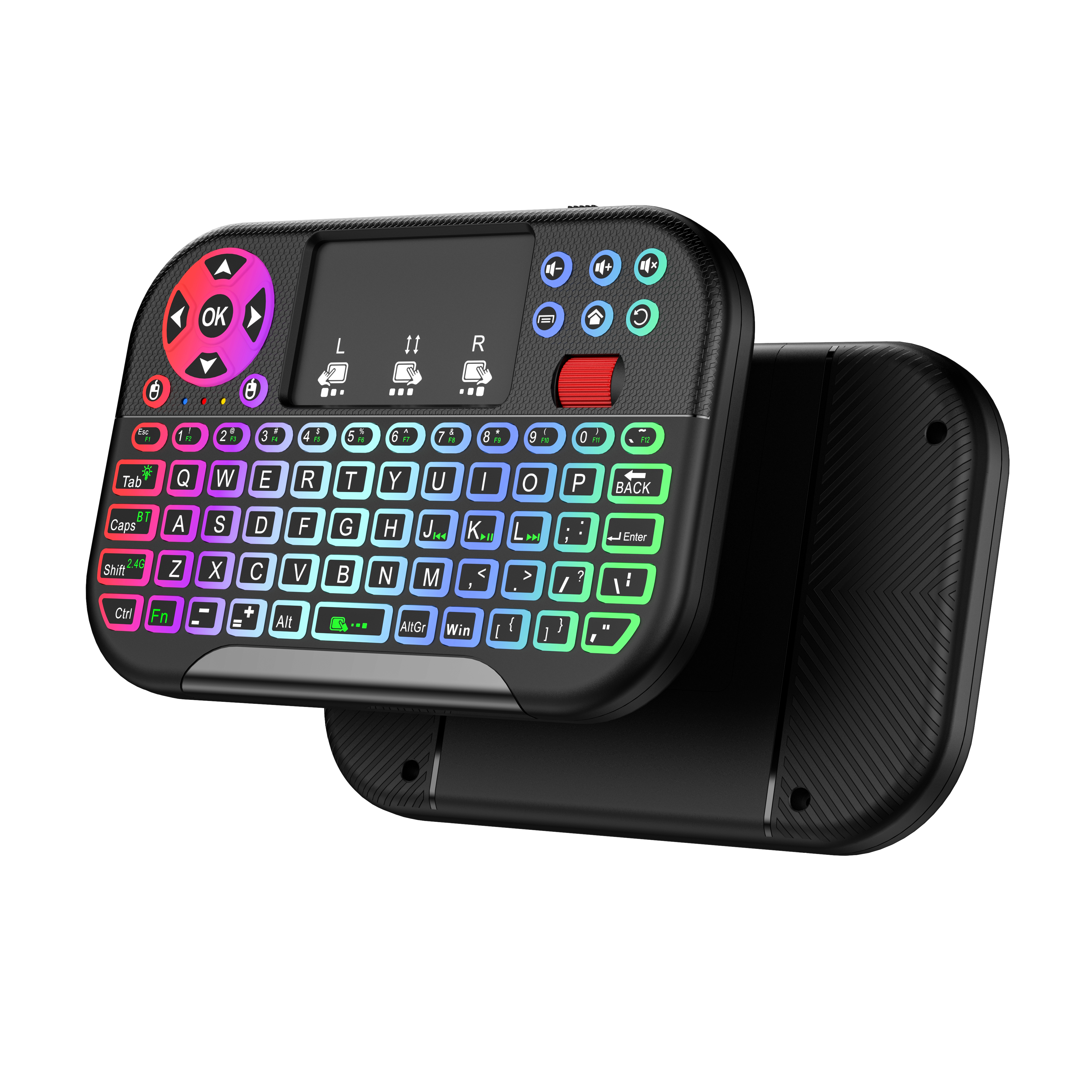 M2 Factory OEM ODM 2.4G BT Mini Wireless Keyboard Touchpad Combo Air Mouse Remote Control with Backlight 